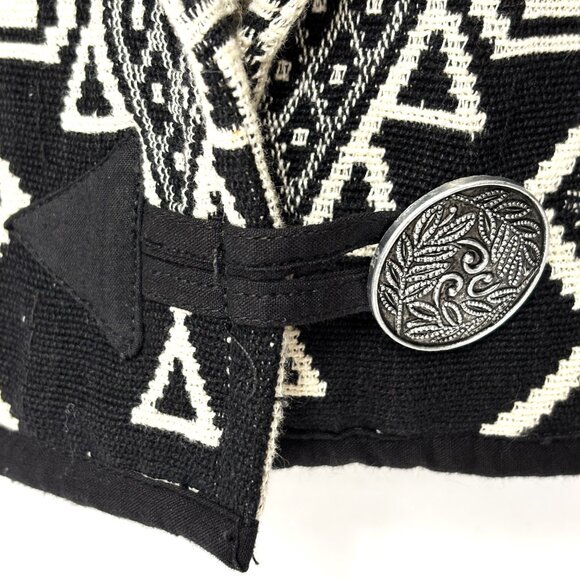 80s Vtg Pier One Imports Passports Southwest Western Aztec Crop Jacket - Picture 2 of 9